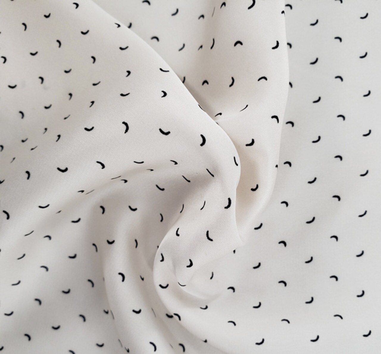 1 Yard Poly Dull Satin Beige Black Woven Fabric 57/58 Inch Wide suitable for dresses and drapery